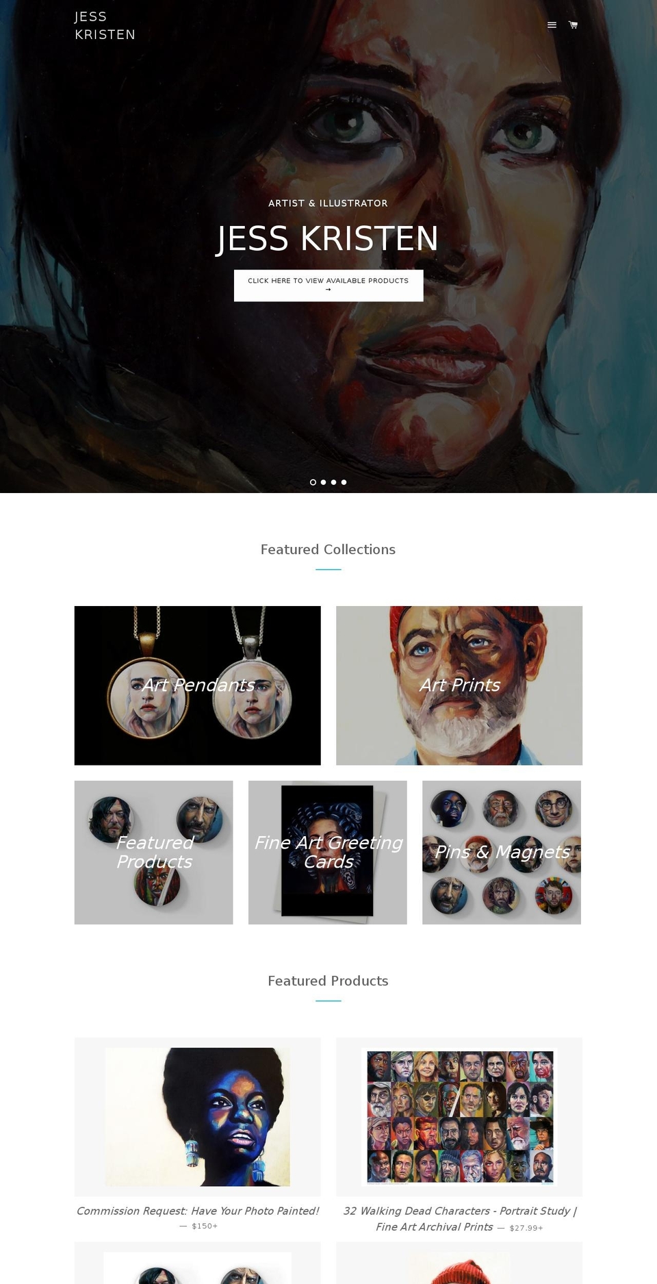 jesskristen.com shopify website screenshot