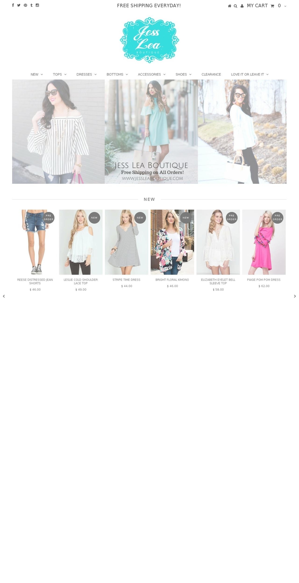 jesslea.com shopify website screenshot