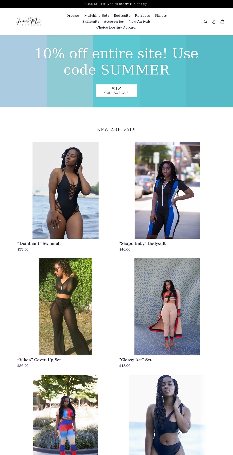 jessmiboutique.com — Shopify storefront screenshot