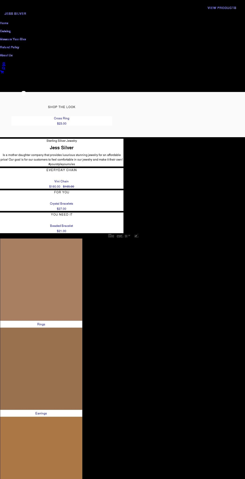 jesssilver.com shopify website screenshot