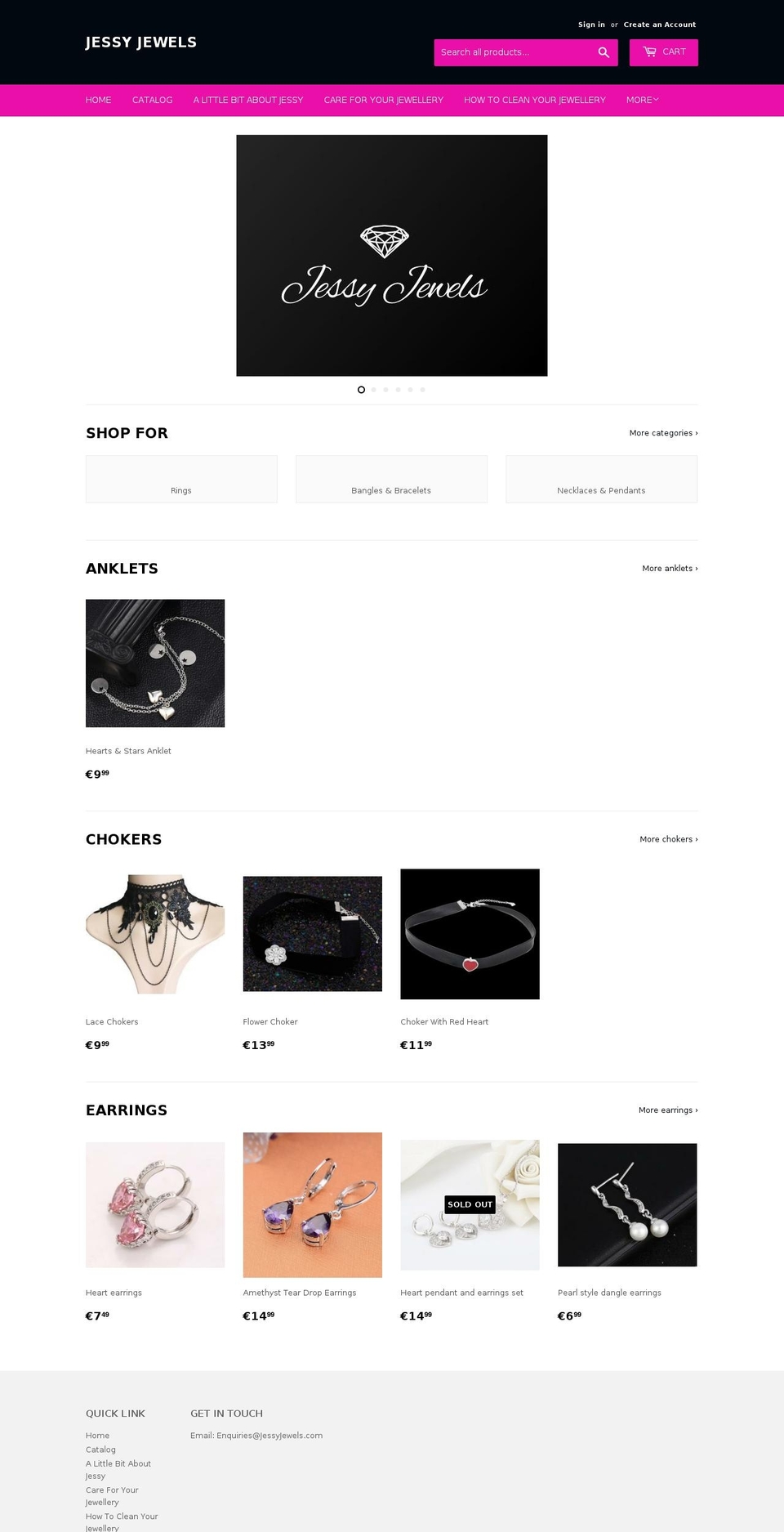 jessyjewels.com — Shopify storefront screenshot