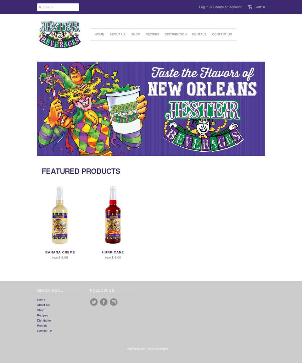 jestermixes.com shopify website screenshot
