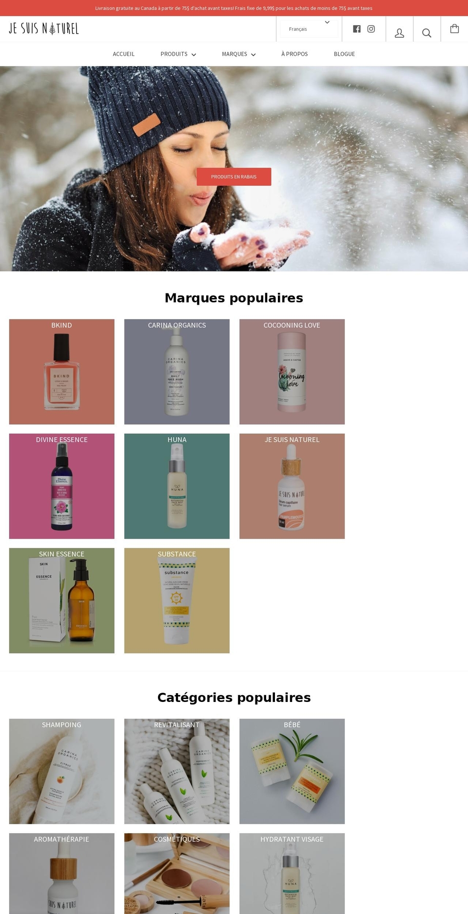 jesuisnaturel.ca shopify website screenshot
