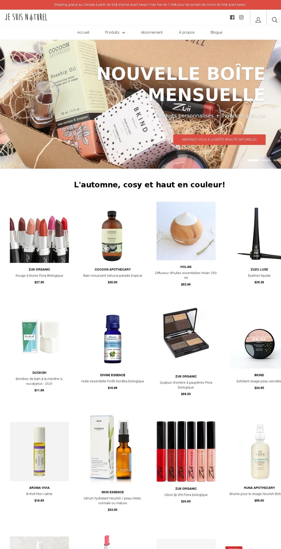 jesuisnaturel.com — Shopify storefront screenshot