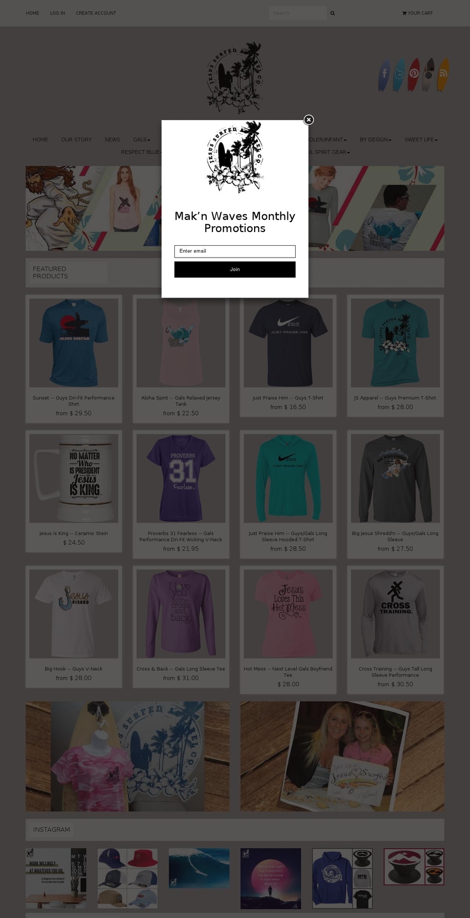 jesus-surfed-apparel-co.myshopify.com shopify website screenshot