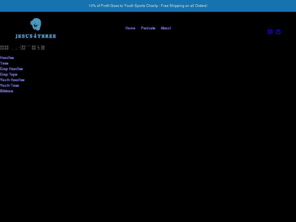 jesus4three.com shopify website screenshot
