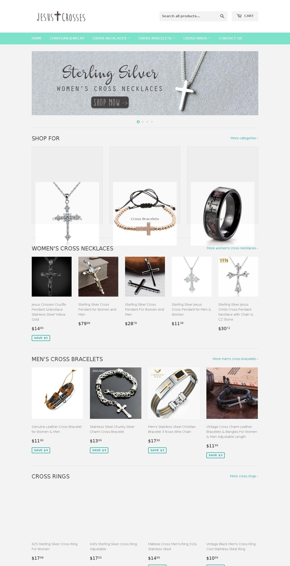jesuscrosses.com — Shopify storefront screenshot
