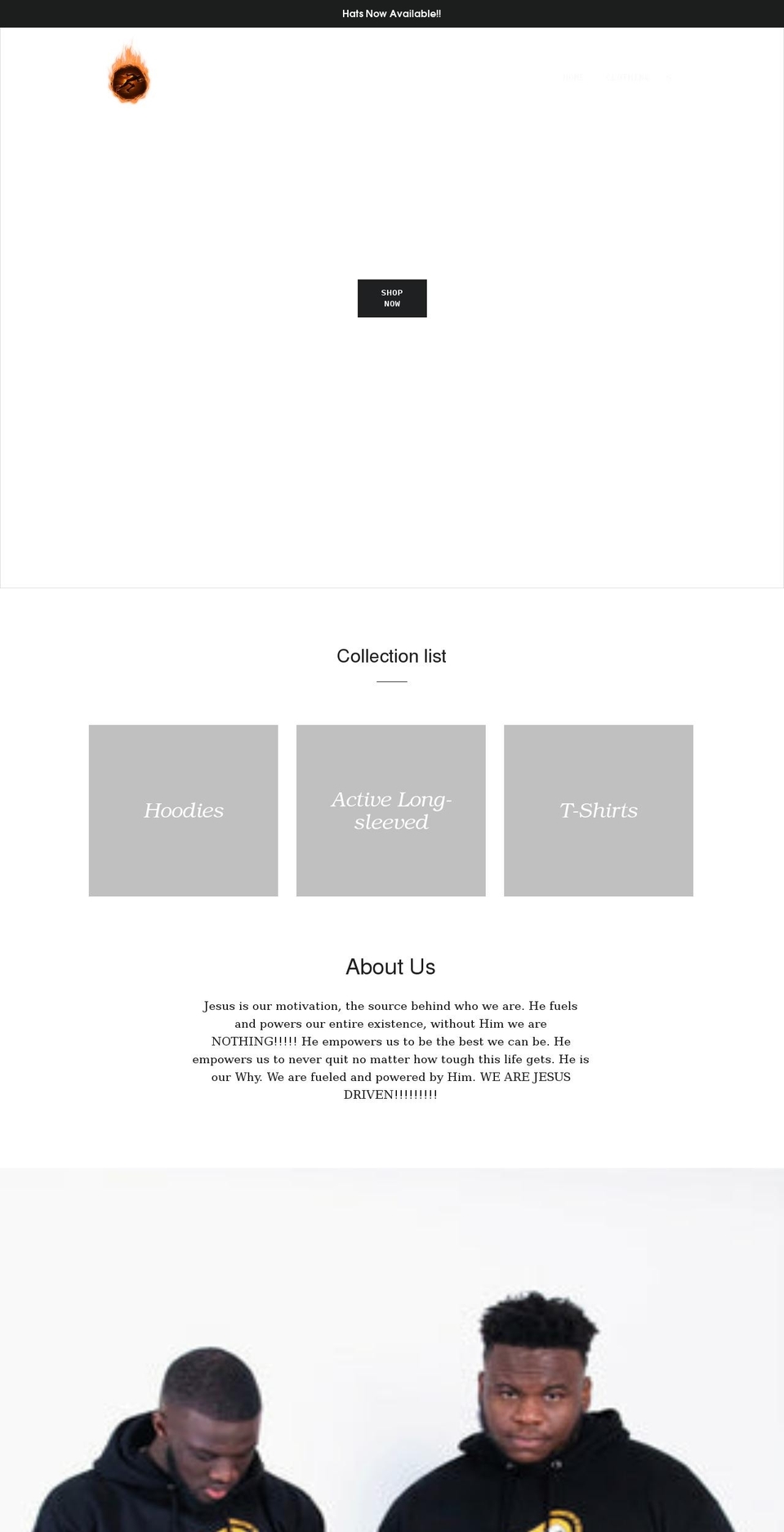 jesusdrivenapparel.com shopify website screenshot