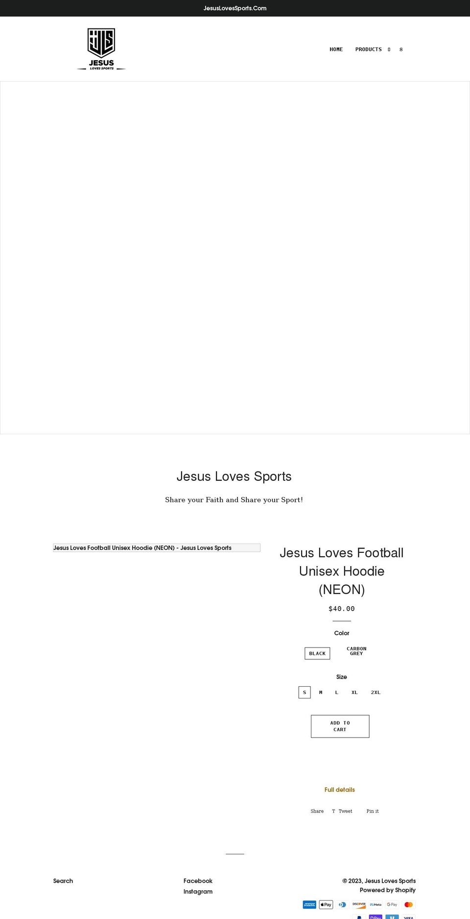 jesuslovessports.com shopify website screenshot