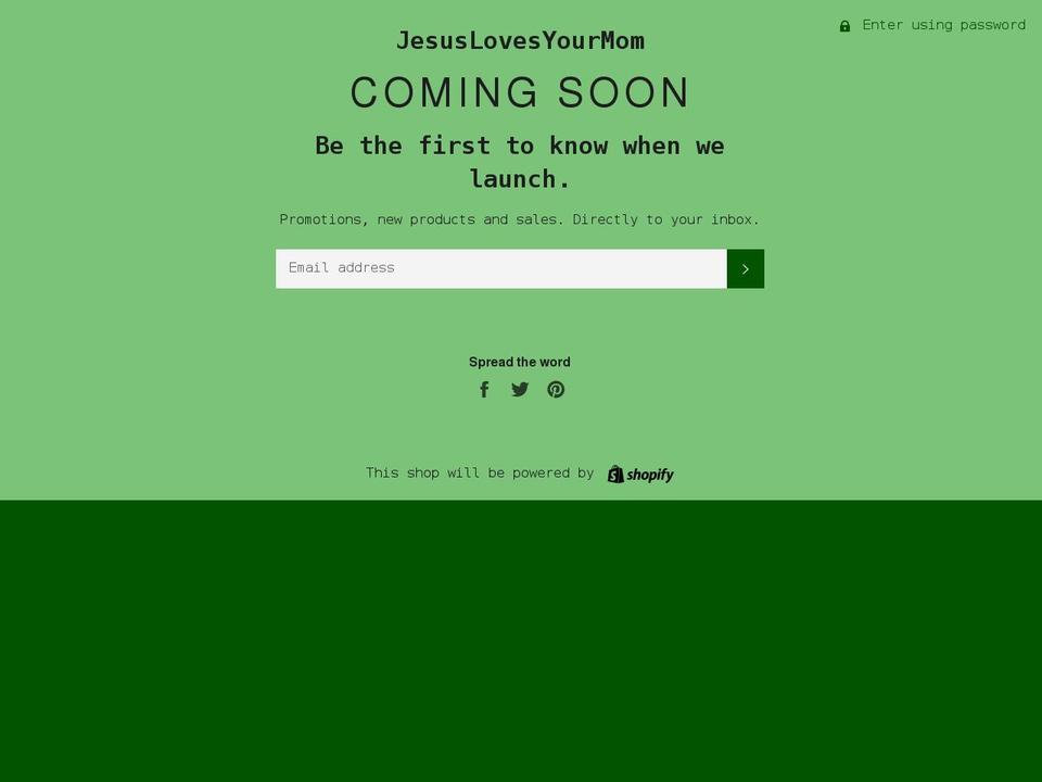jesuslovesyourmom.net shopify website screenshot