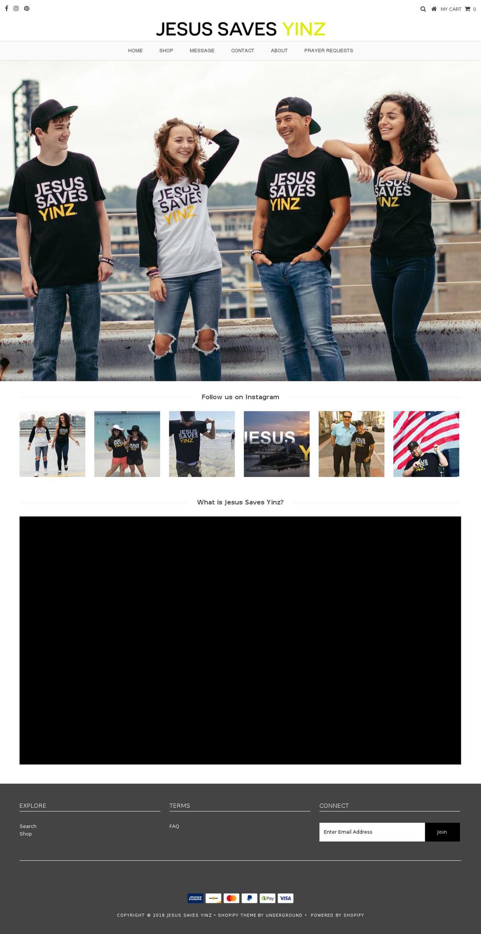 jesussavesyinz.com shopify website screenshot