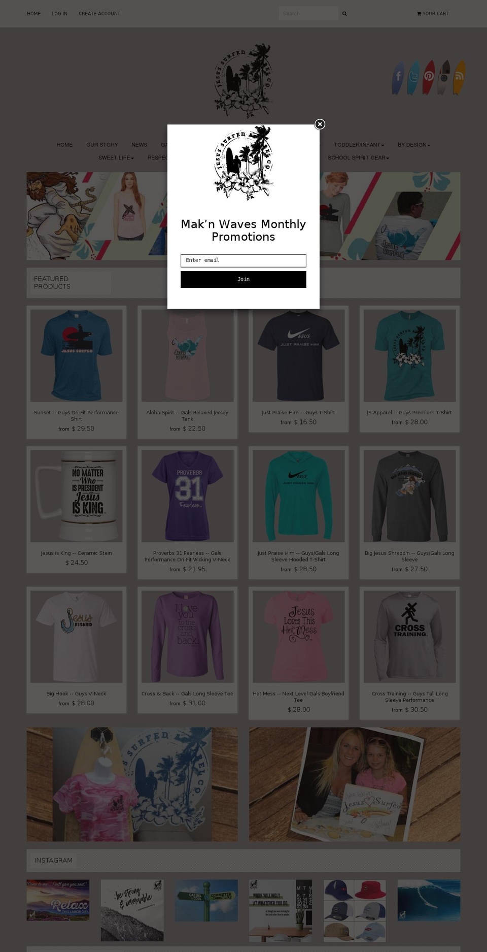 jesussurfedapparelco.com — Shopify storefront screenshot