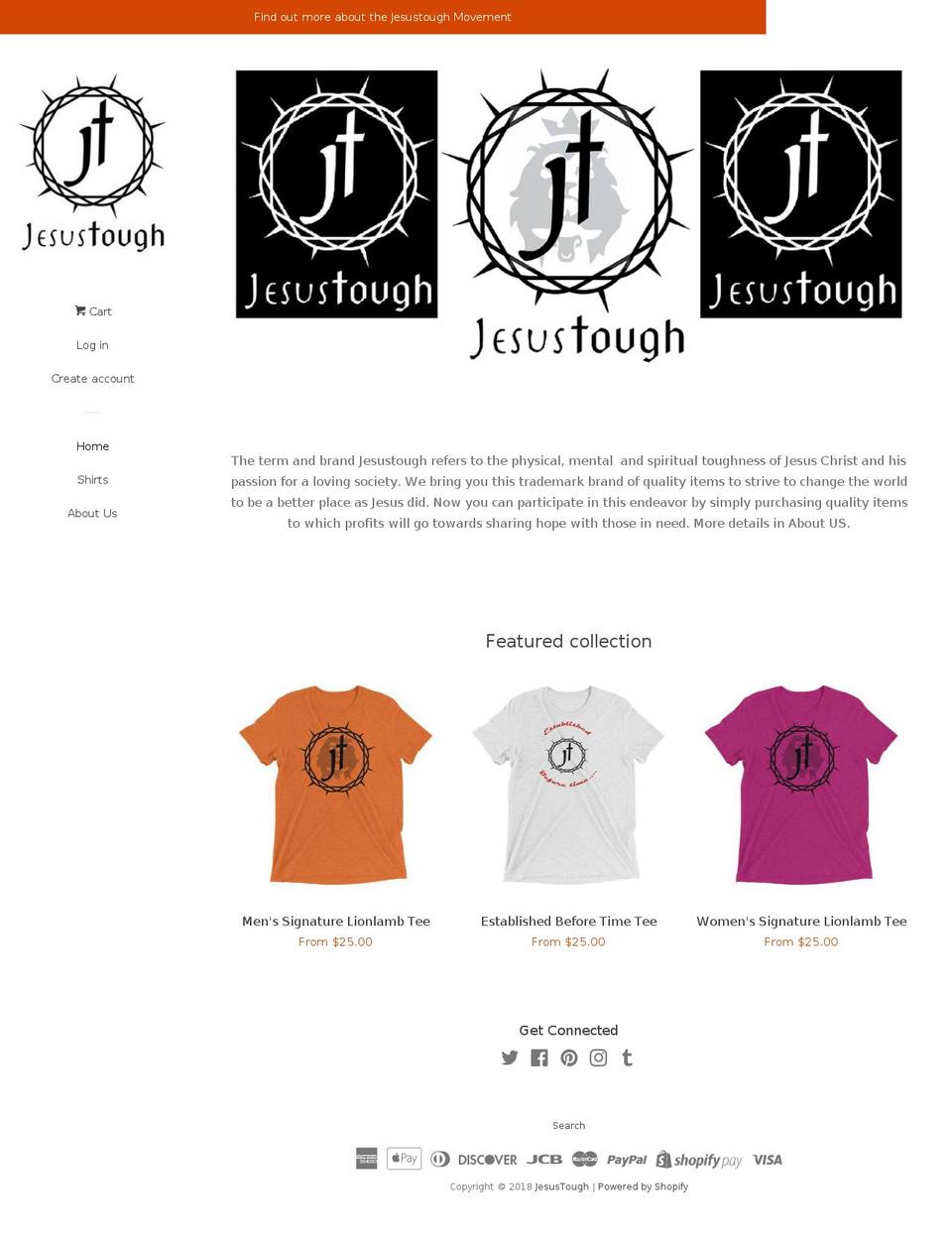 jesustough.com — Shopify storefront screenshot