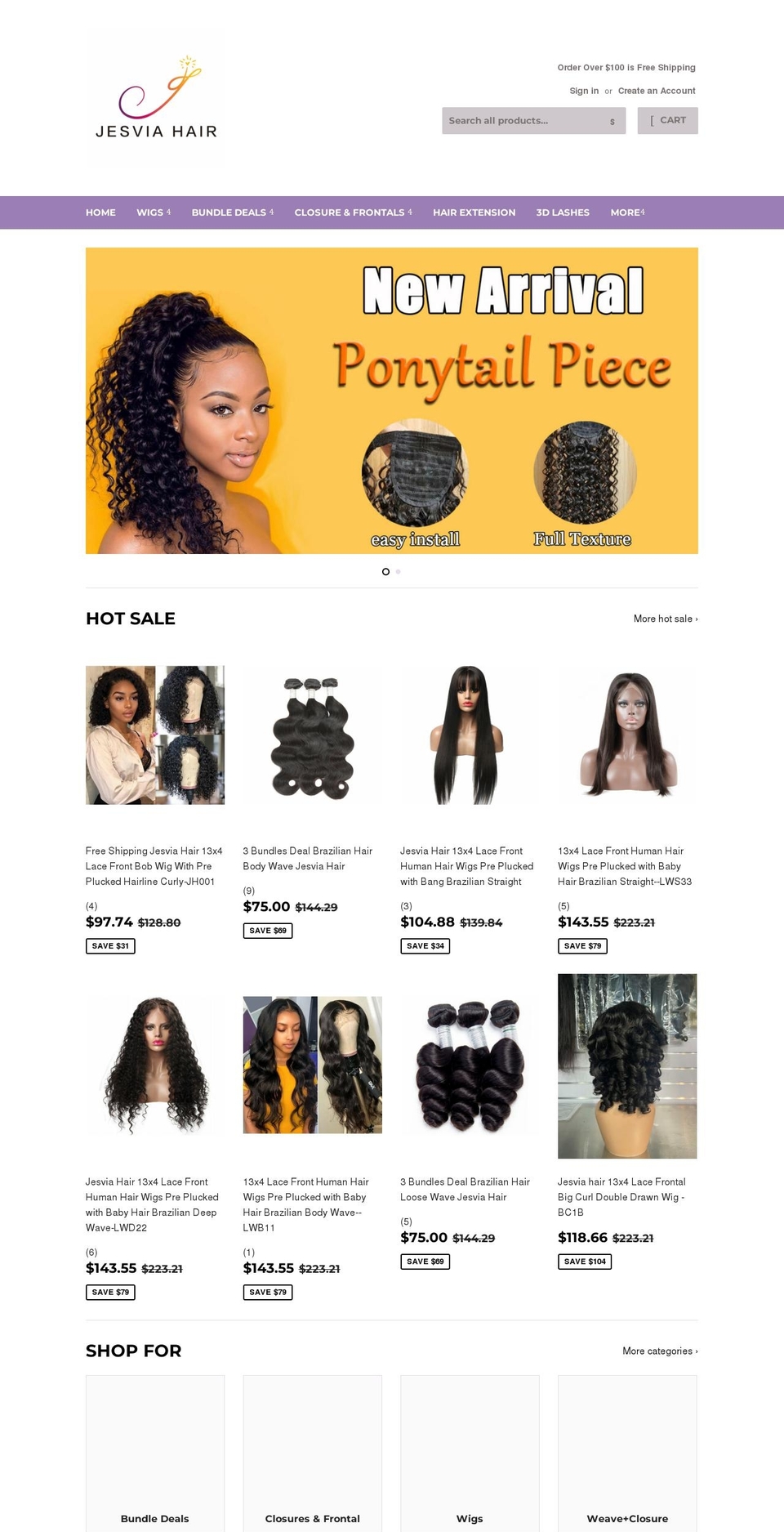 jesvia.com — Shopify storefront screenshot