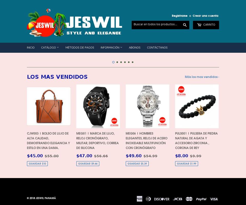 jeswil.com — Shopify storefront screenshot