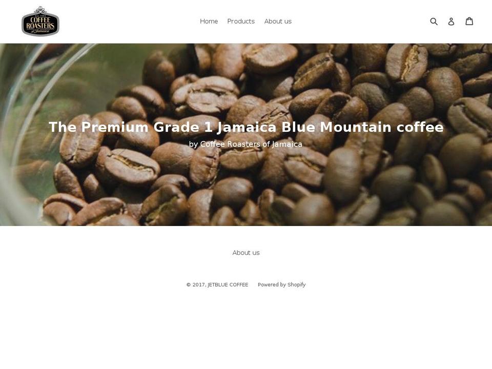 jetbluecoffee.com shopify website screenshot