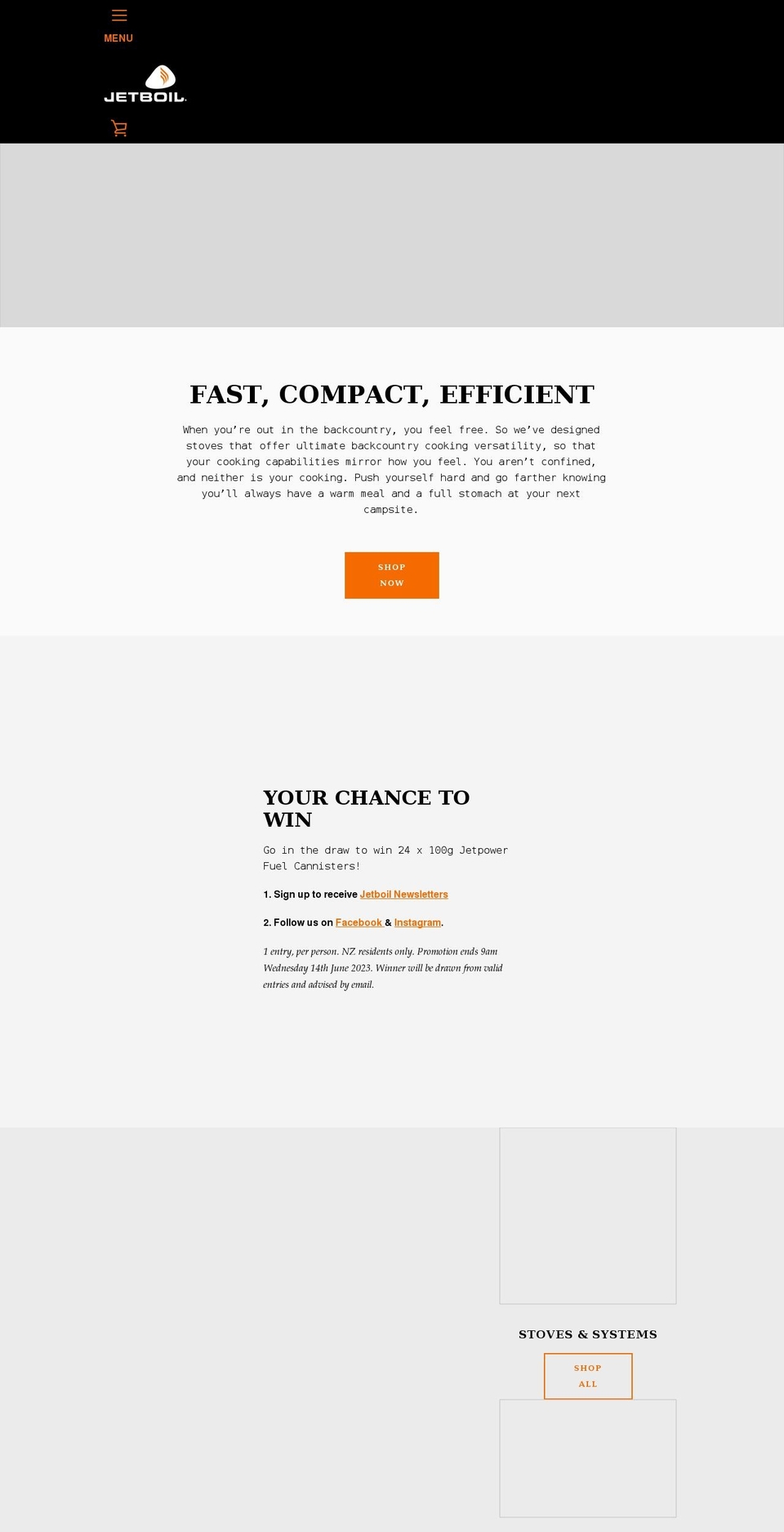 jetboilnz.co.nz shopify website screenshot