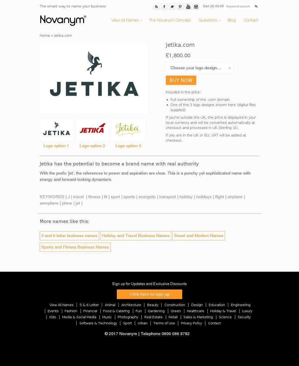 jetika.com shopify website screenshot