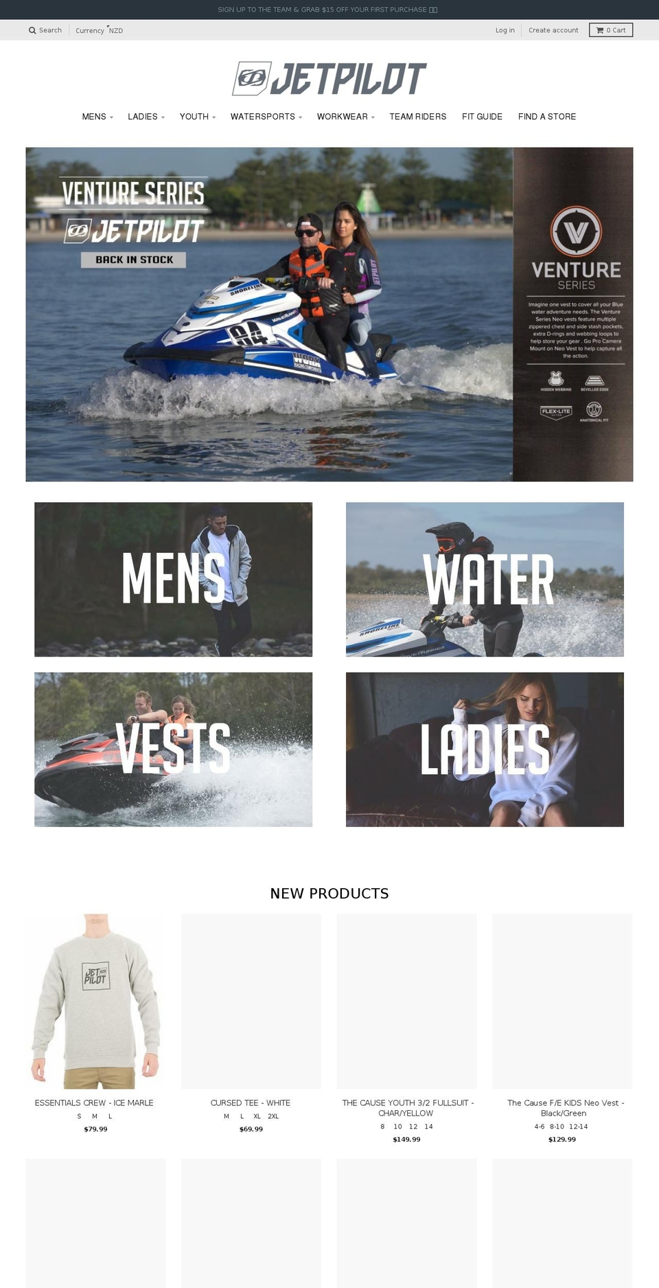 jetpilot.co.nz shopify website screenshot