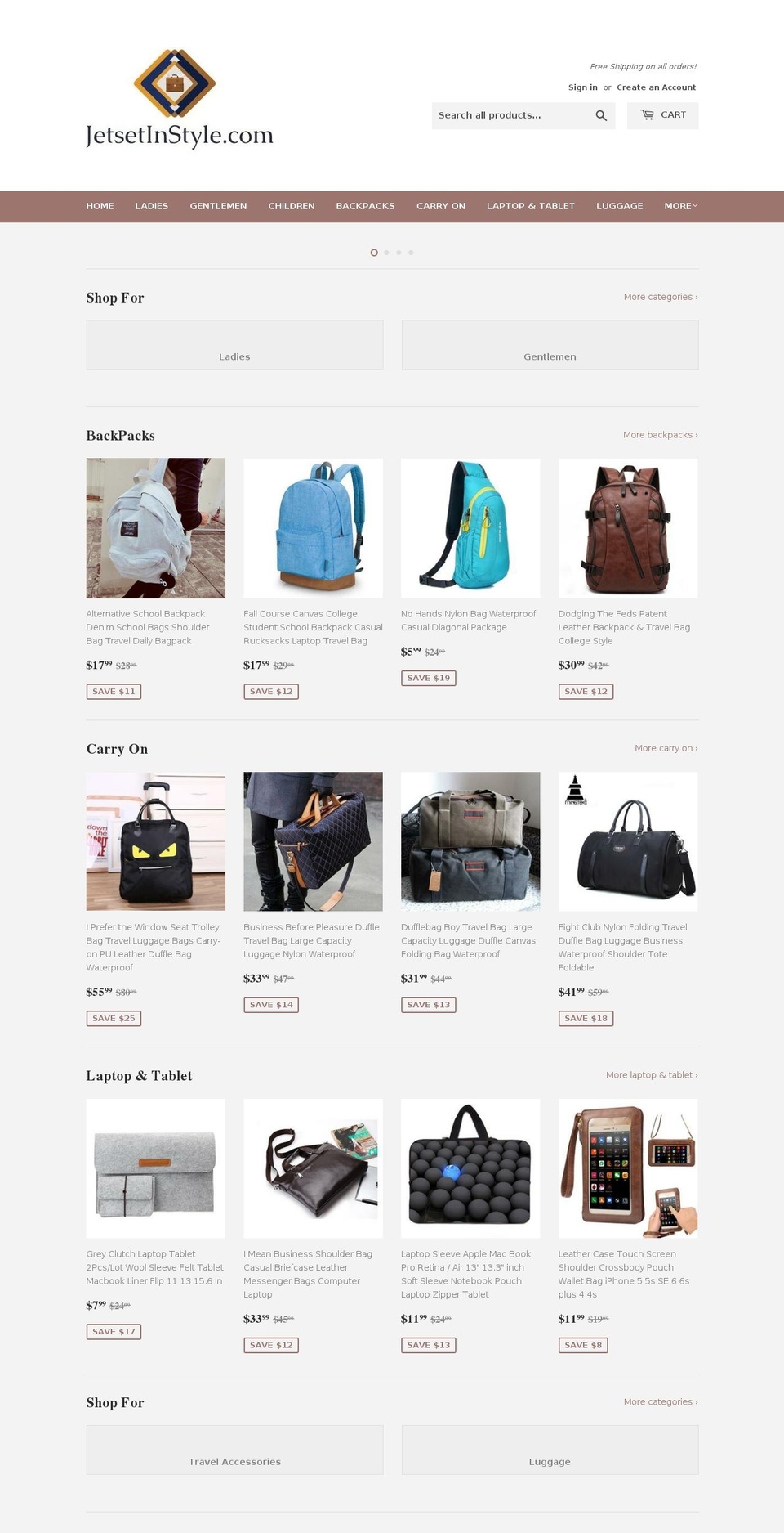 jetsetinstyle.com shopify website screenshot