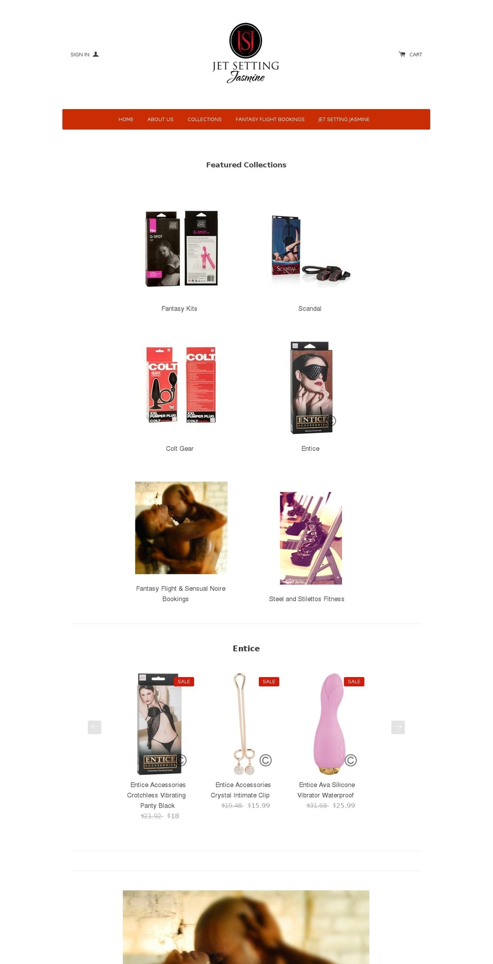 jetsettingjasminestore.com shopify website screenshot