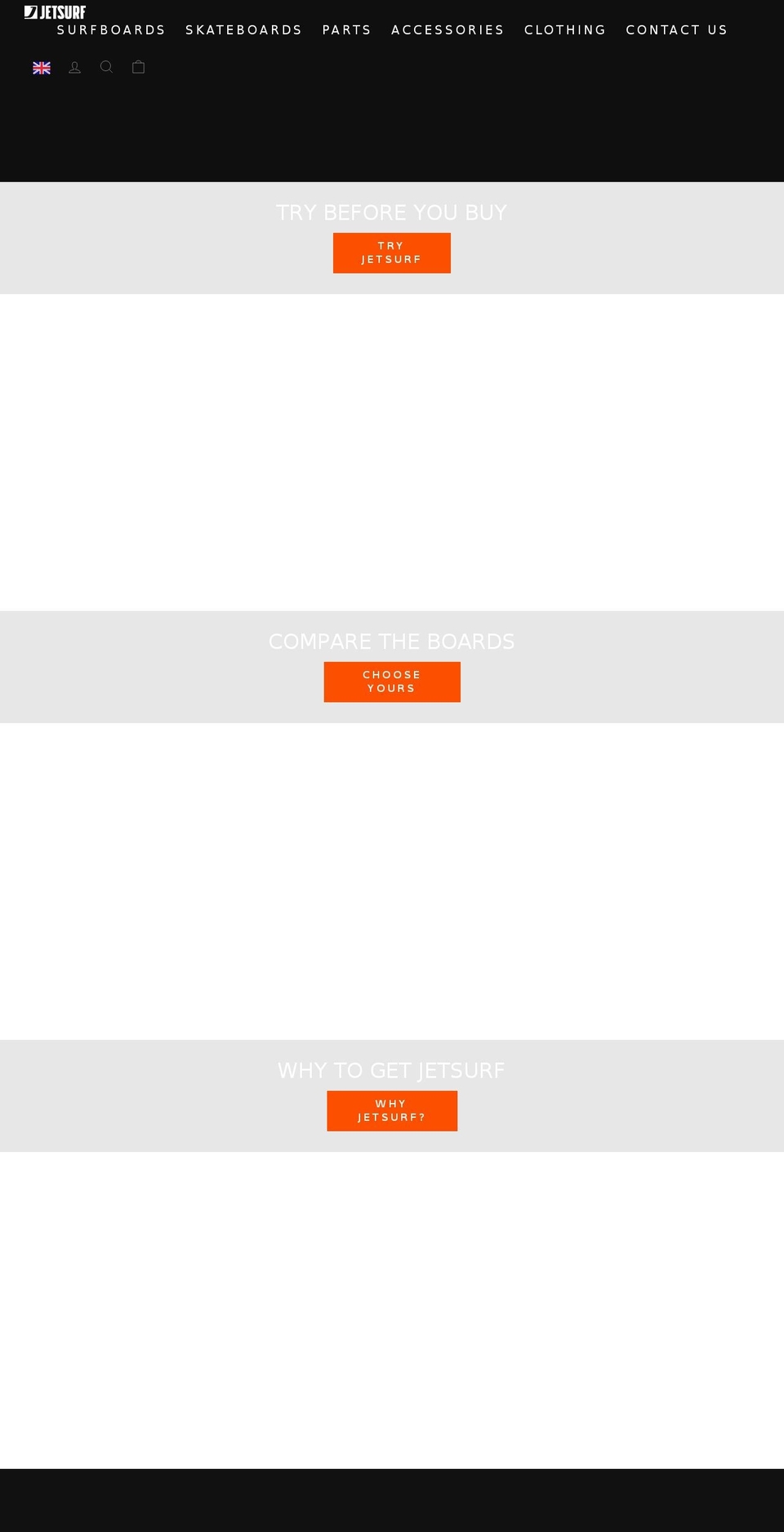 jetsurf.co.uk shopify website screenshot