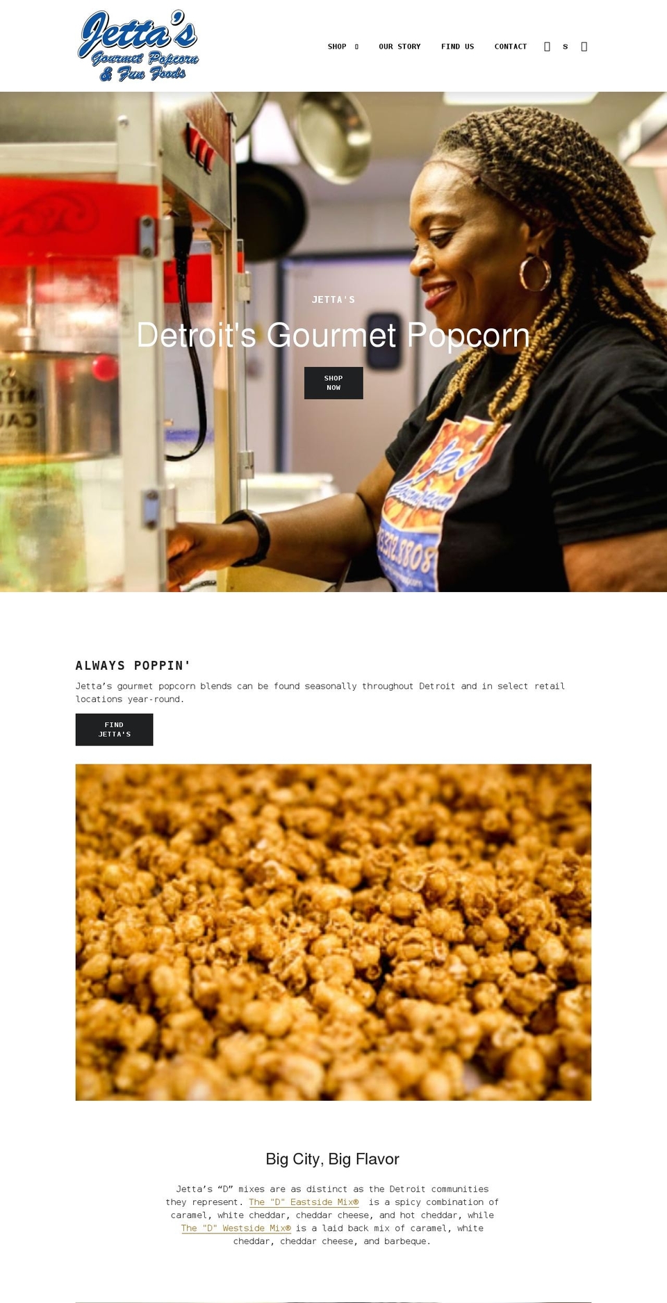 jettasgourmetpopcorn.com shopify website screenshot