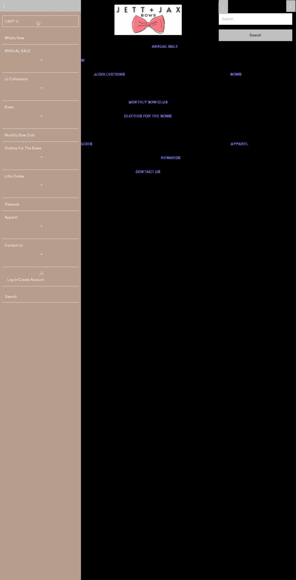 jettjaxbows.com shopify website screenshot