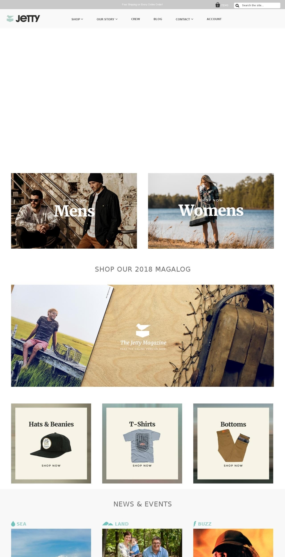 jettyclothing.com — Shopify storefront screenshot