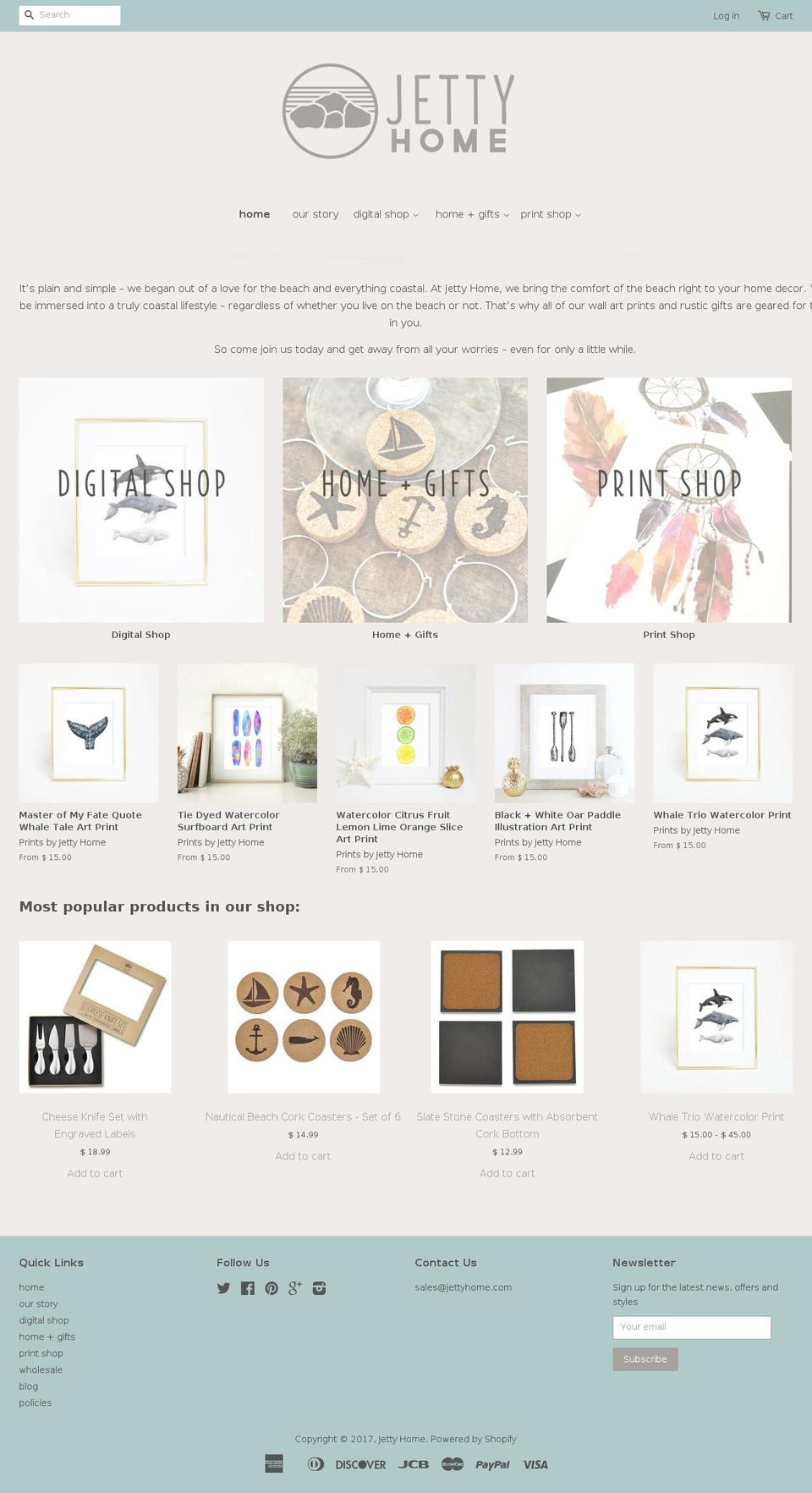 jettyhome.com shopify website screenshot