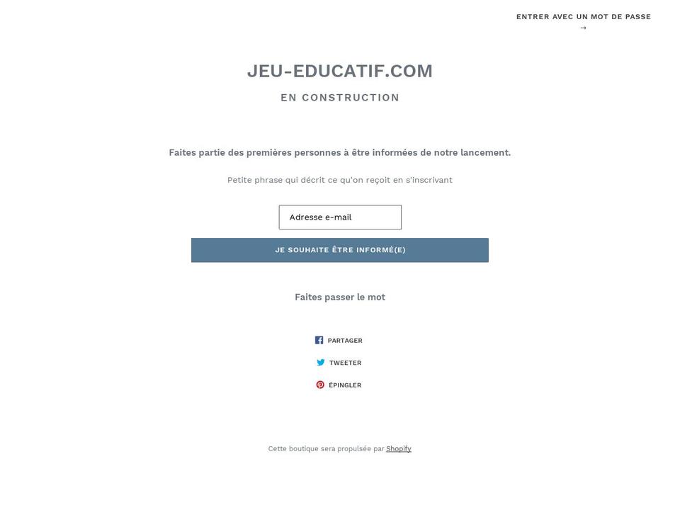 jeu-educatif.com — Shopify storefront screenshot