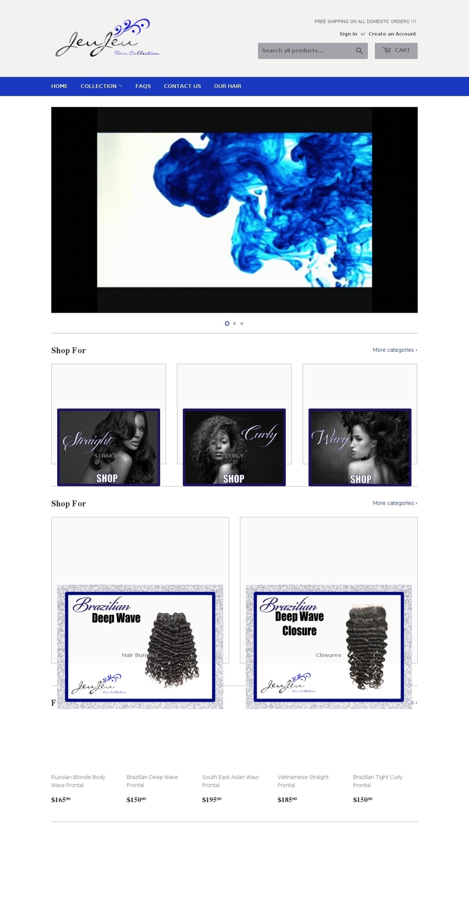 jeujeuhaircollection.com — Shopify storefront screenshot