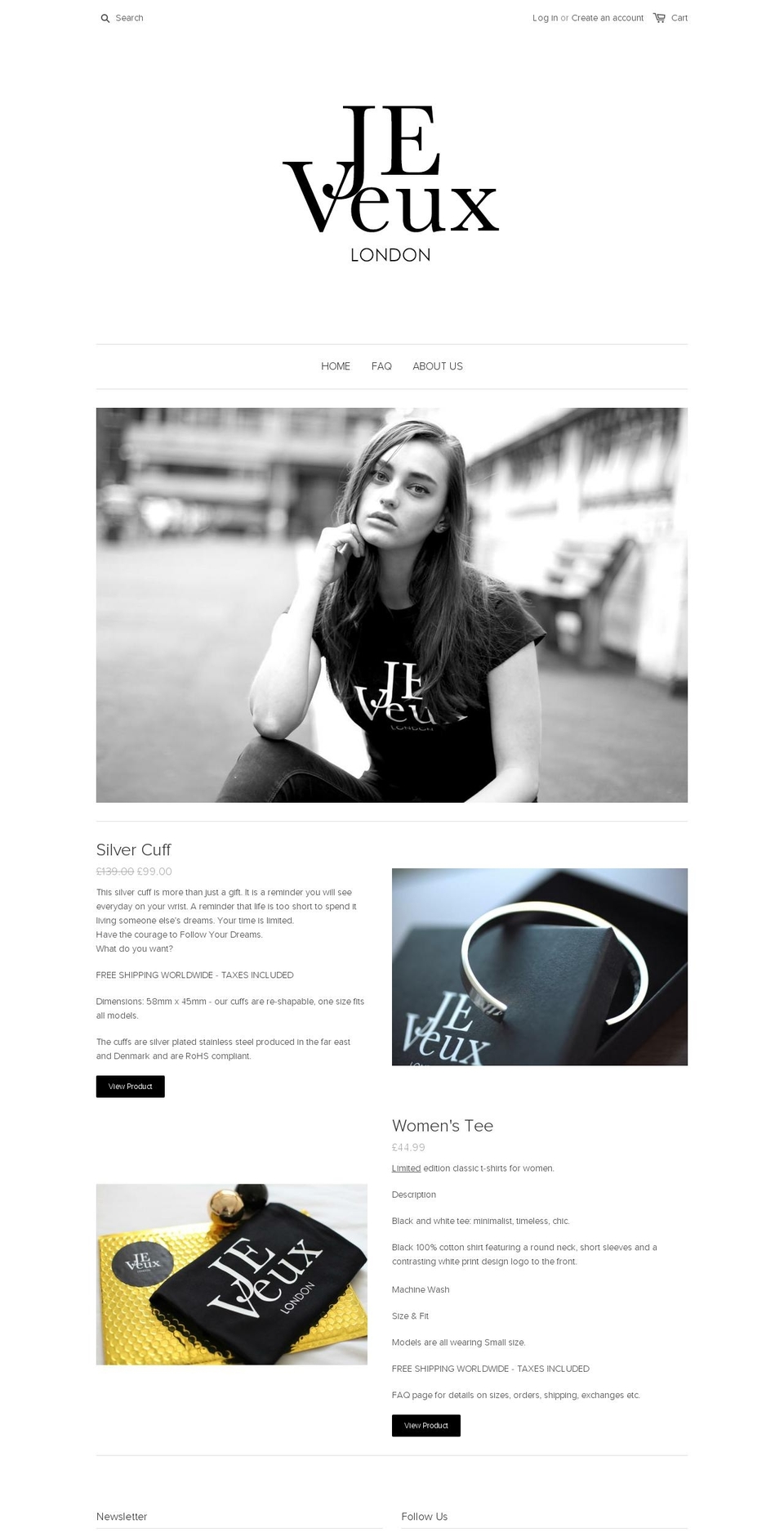 jeveuxlondon.com — Shopify storefront screenshot