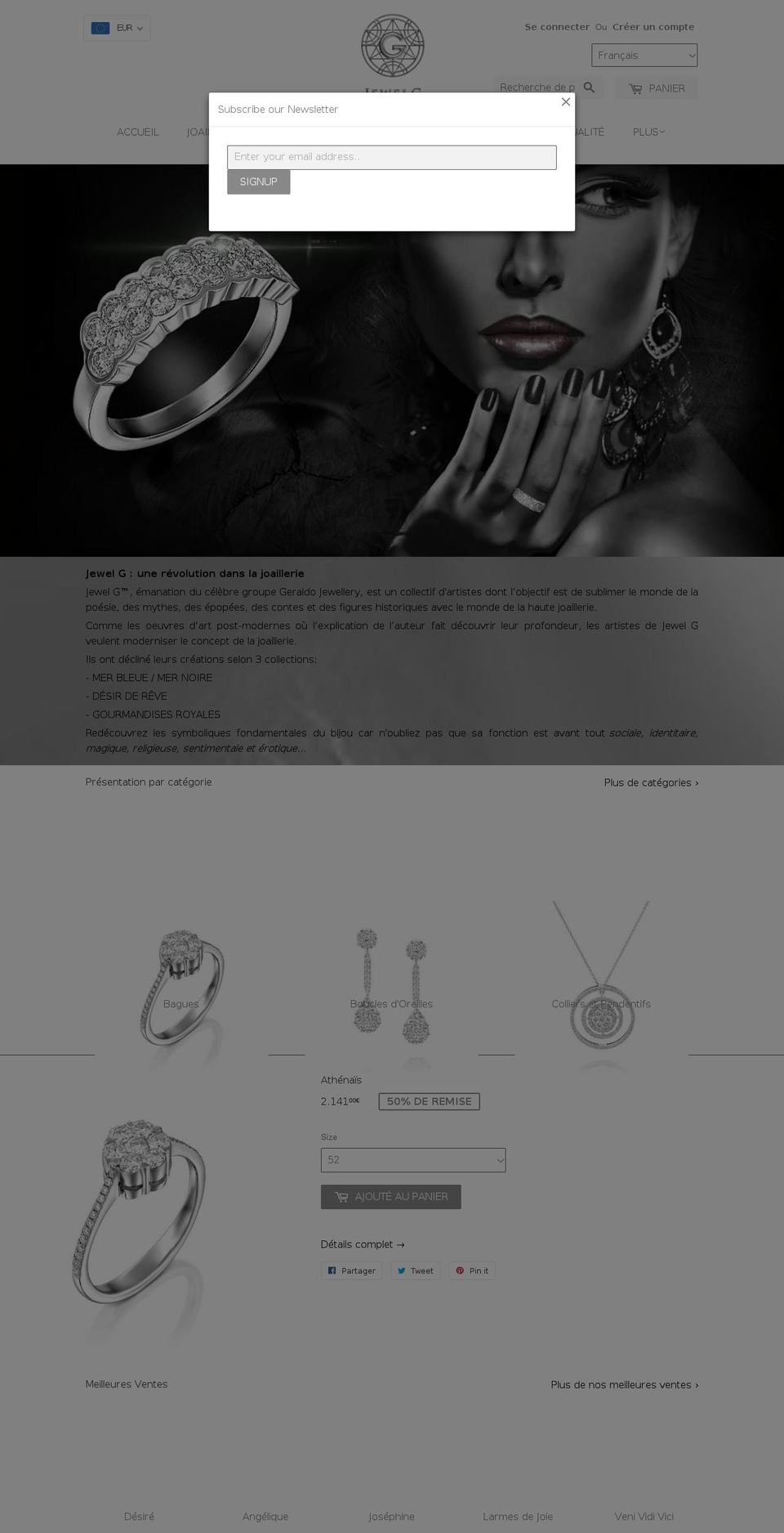 jewel-g.com — Shopify storefront screenshot