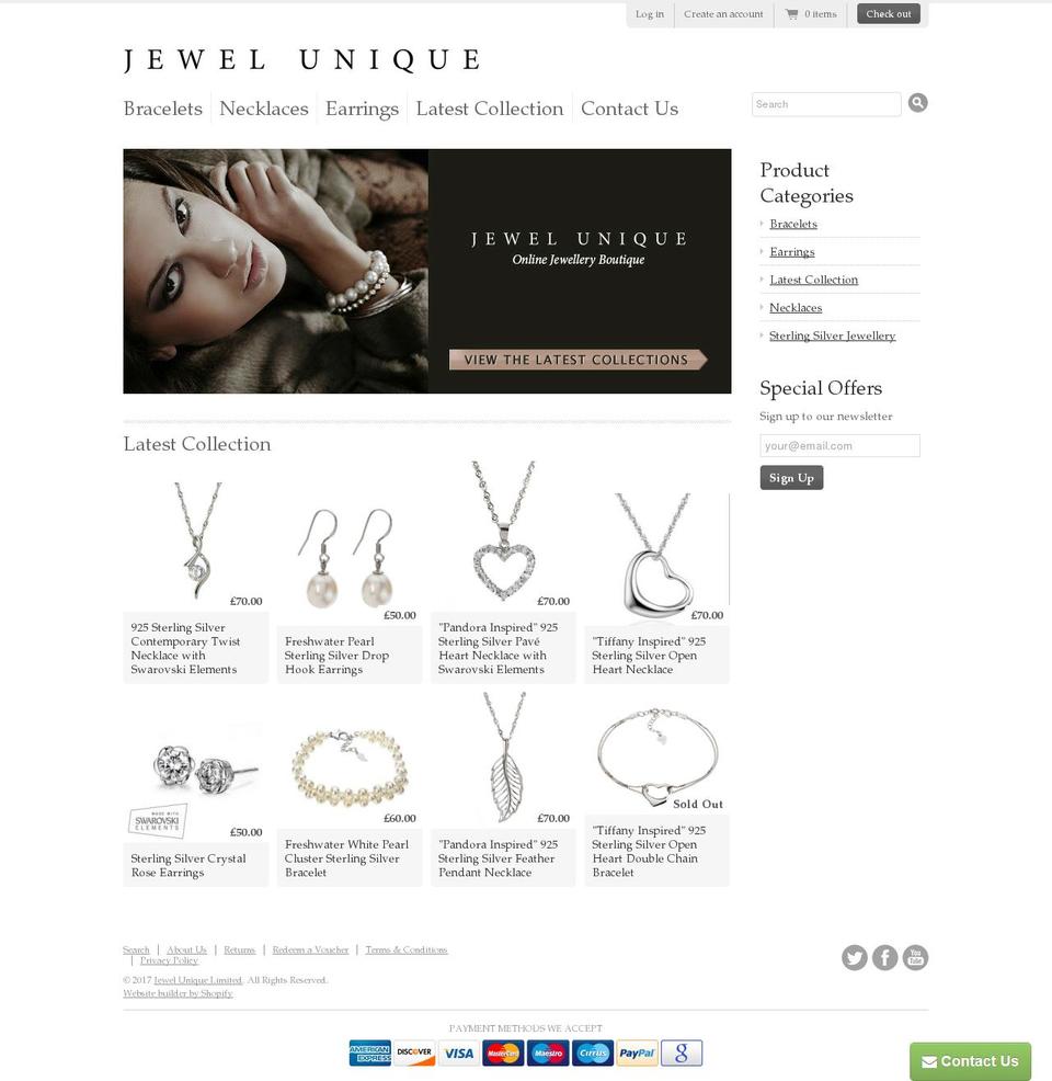 jewel-unique.myshopify.com shopify website screenshot