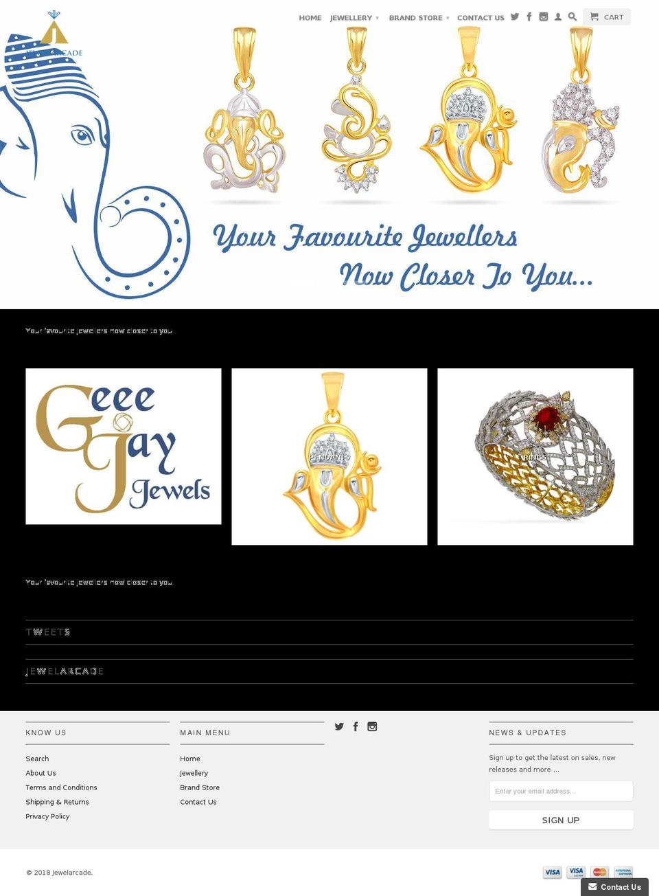 jewelarcade.net shopify website screenshot