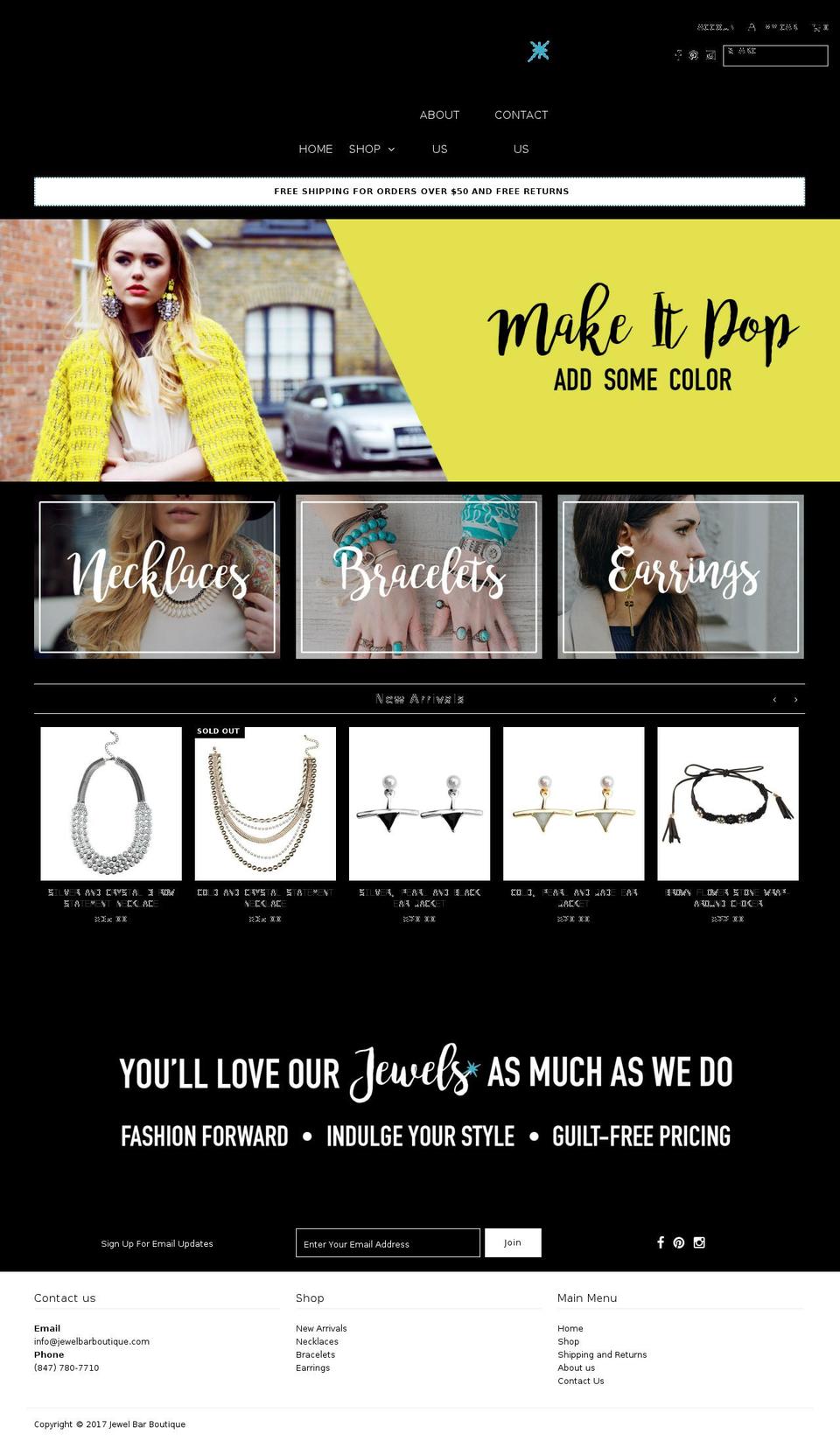 jewelbarboutique.com shopify website screenshot