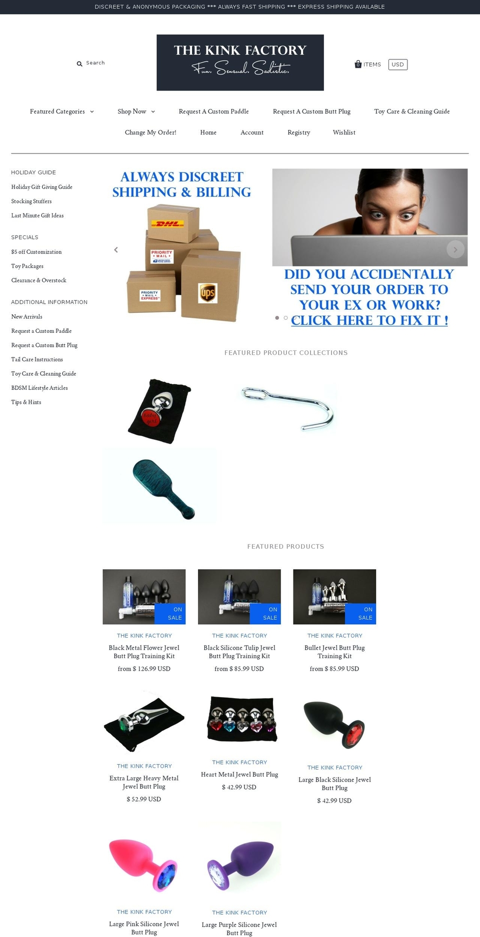 jewelbuttplugs.com shopify website screenshot