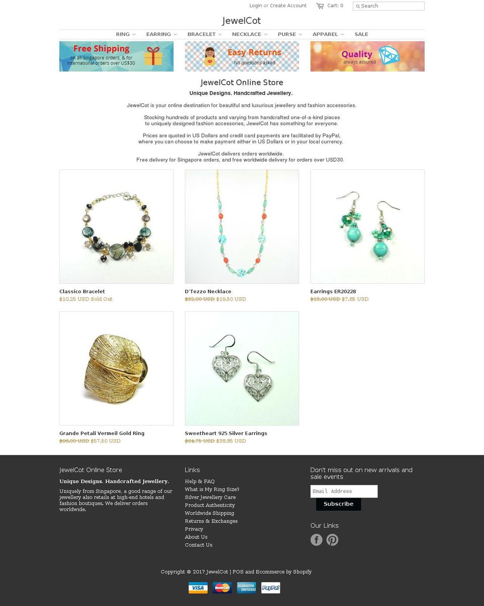jewelcot.com shopify website screenshot