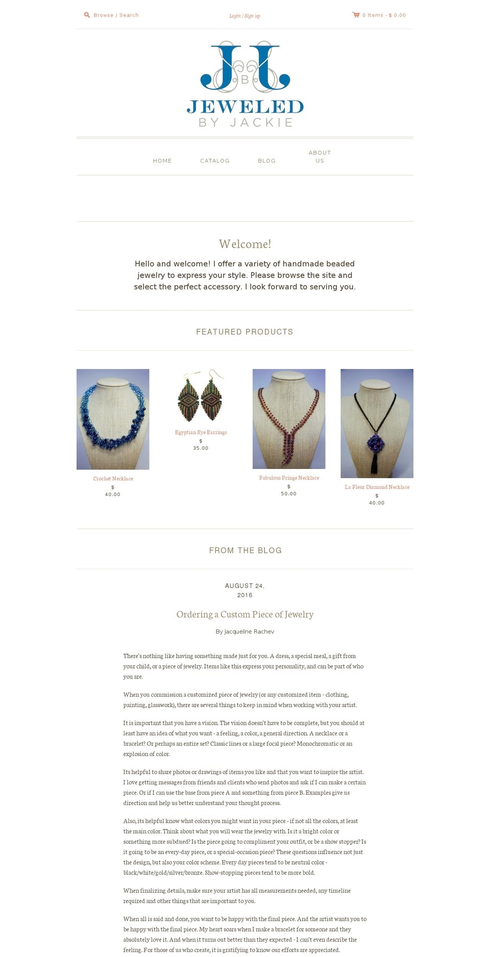 jeweledbyjackie.com — Shopify storefront screenshot