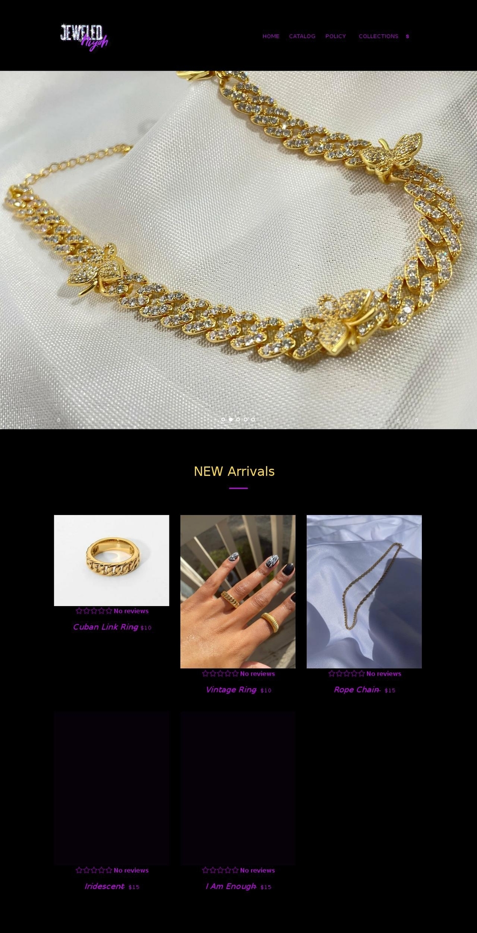 jeweledbyniyah.org shopify website screenshot
