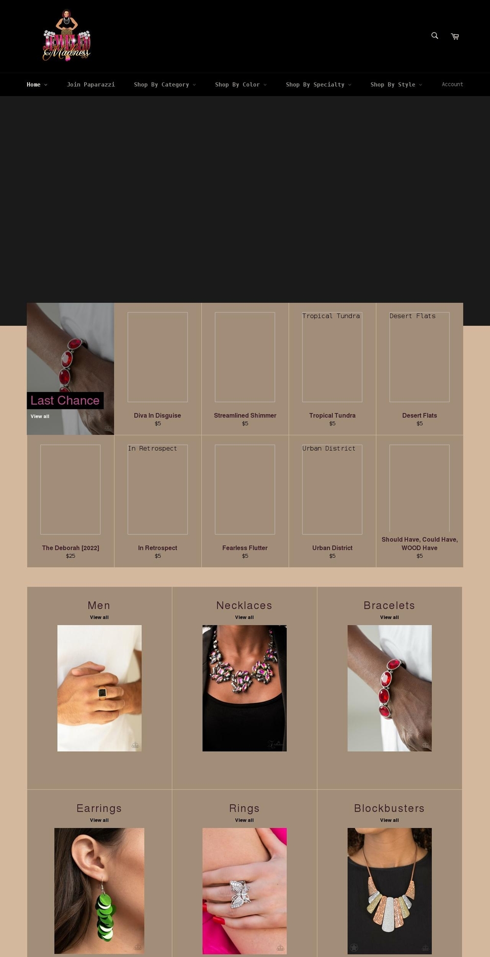 jeweledmadness.com shopify website screenshot