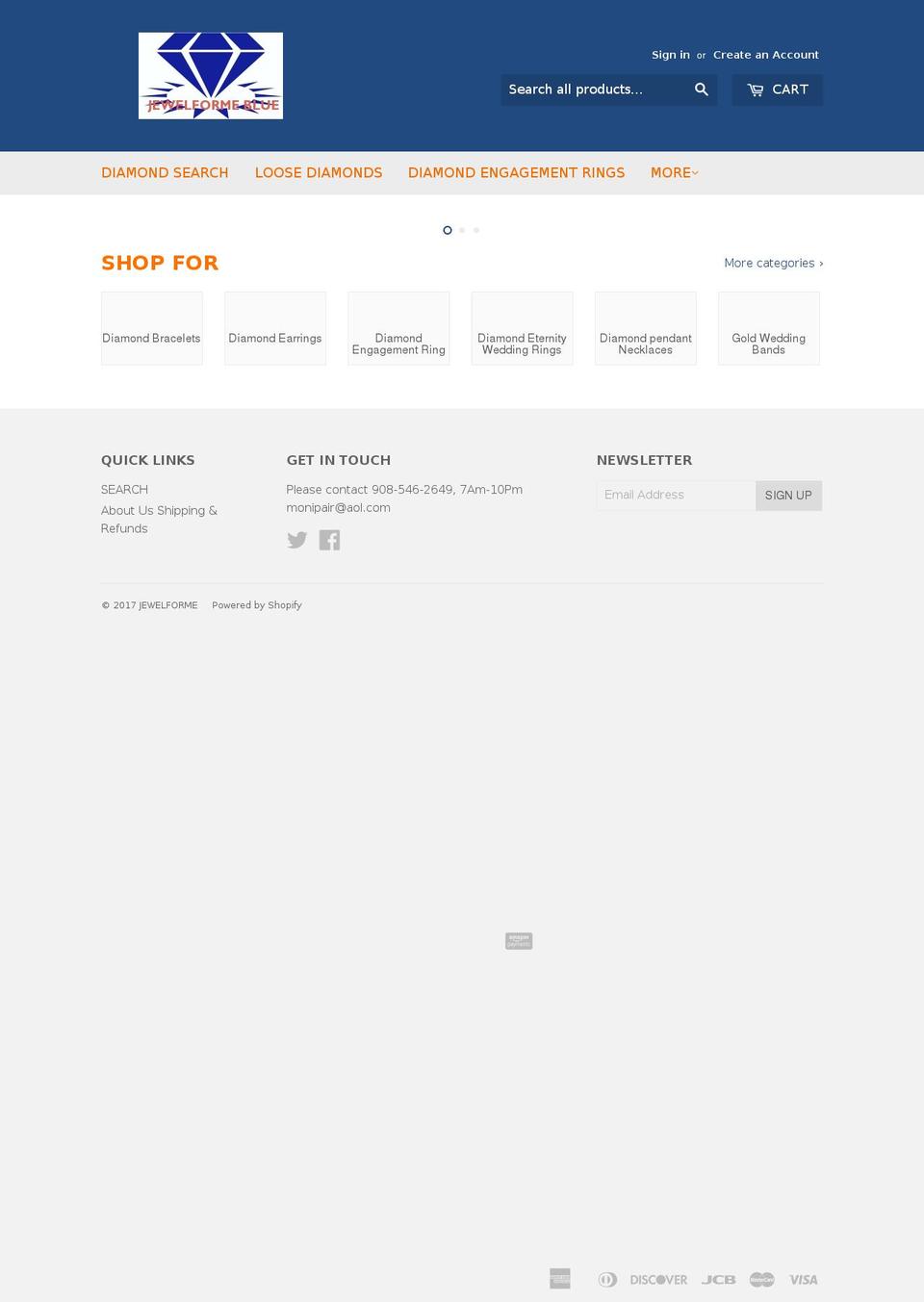 jewelformeblue.com shopify website screenshot