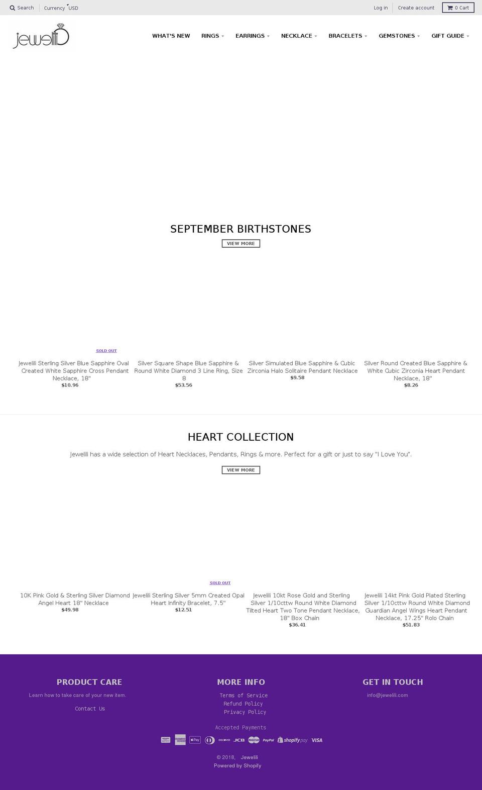 jewelili.com shopify website screenshot