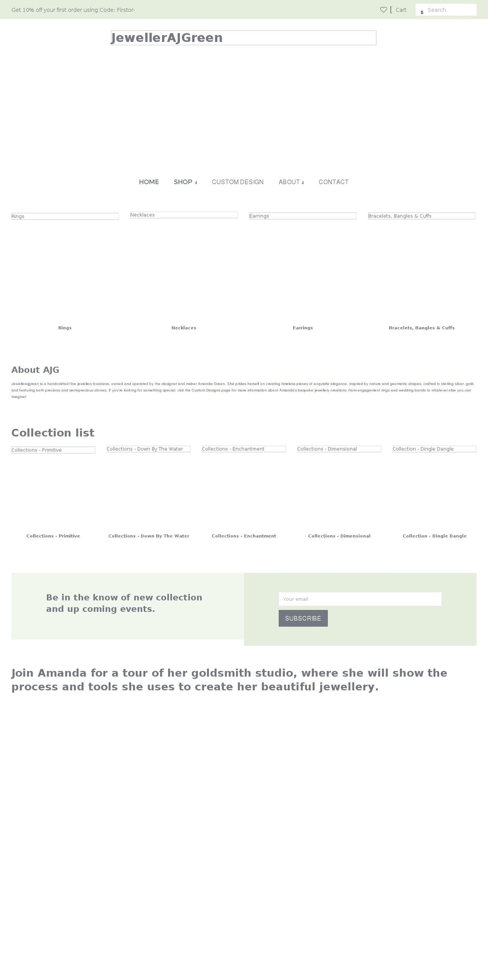 jewellerajgreen.com shopify website screenshot