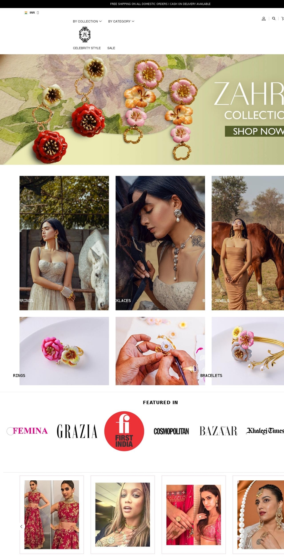 jewellerybyasthajagwani.com shopify website screenshot