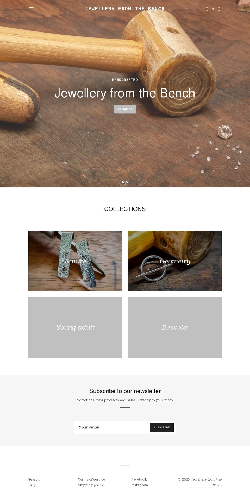 jewelleryfromthebench.com shopify website screenshot