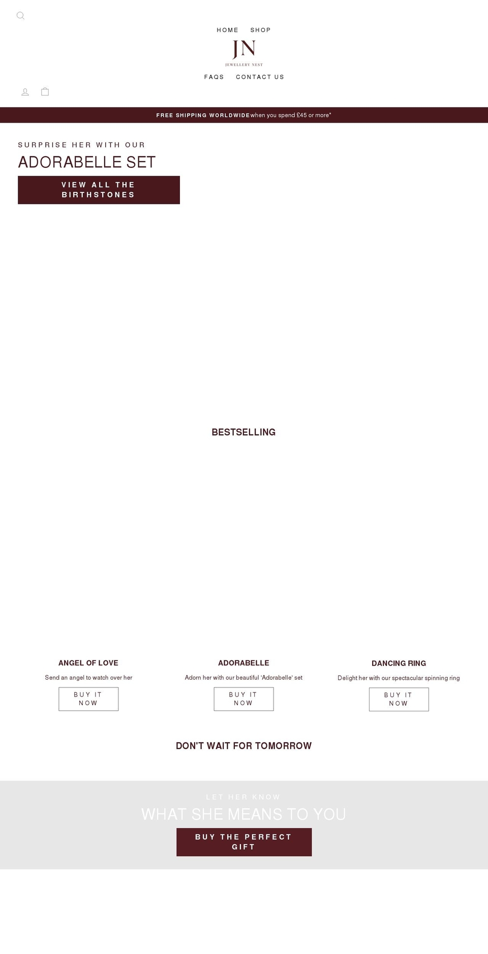 jewellerynest.com shopify website screenshot