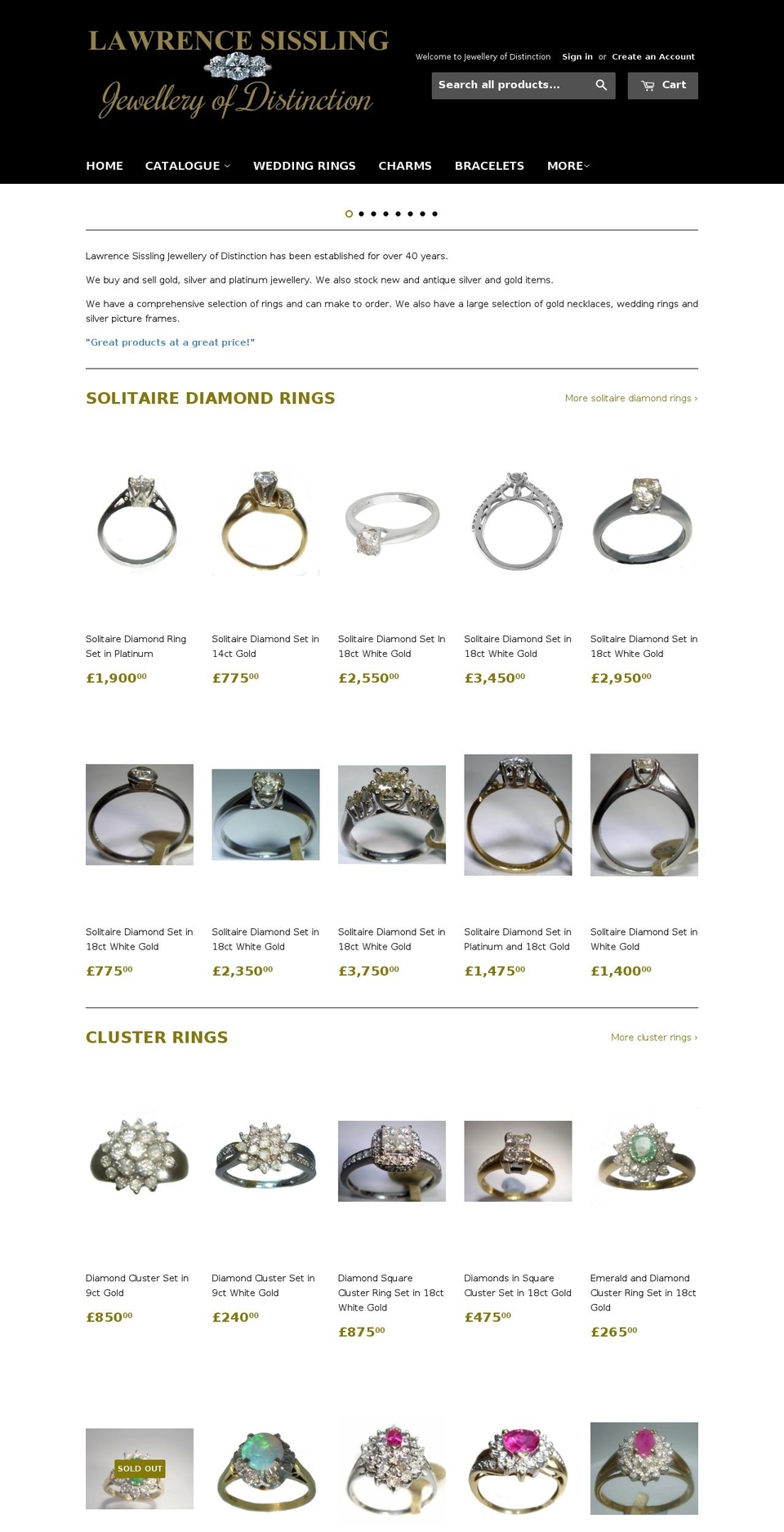 jewelleryofdistinction.com shopify website screenshot