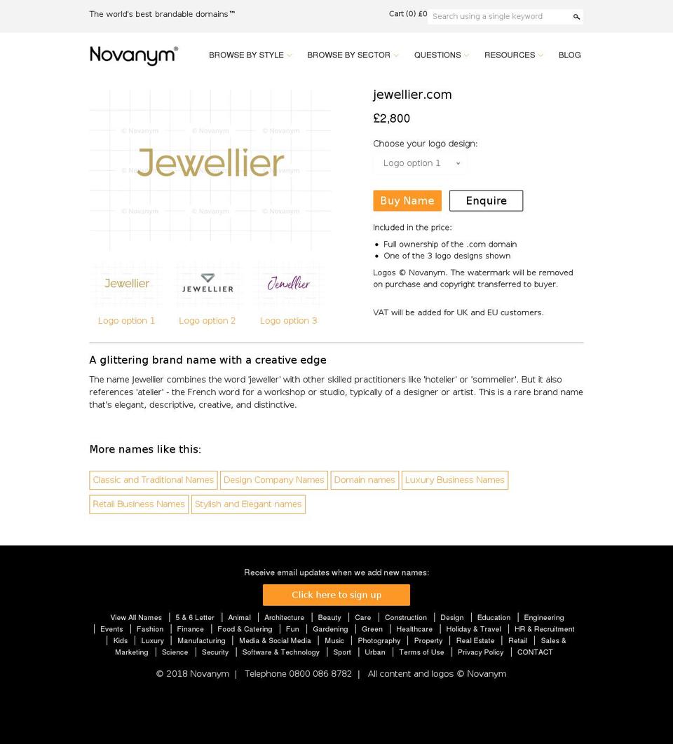 jewellier.com — Shopify storefront screenshot